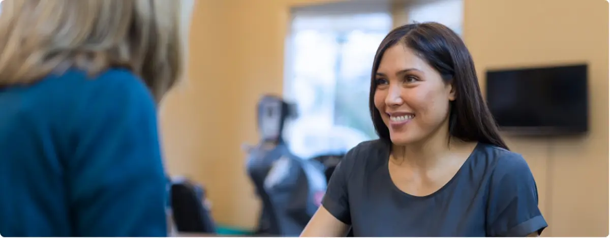 Clinician meeting with client for schizophrenia treatment and mental health care.