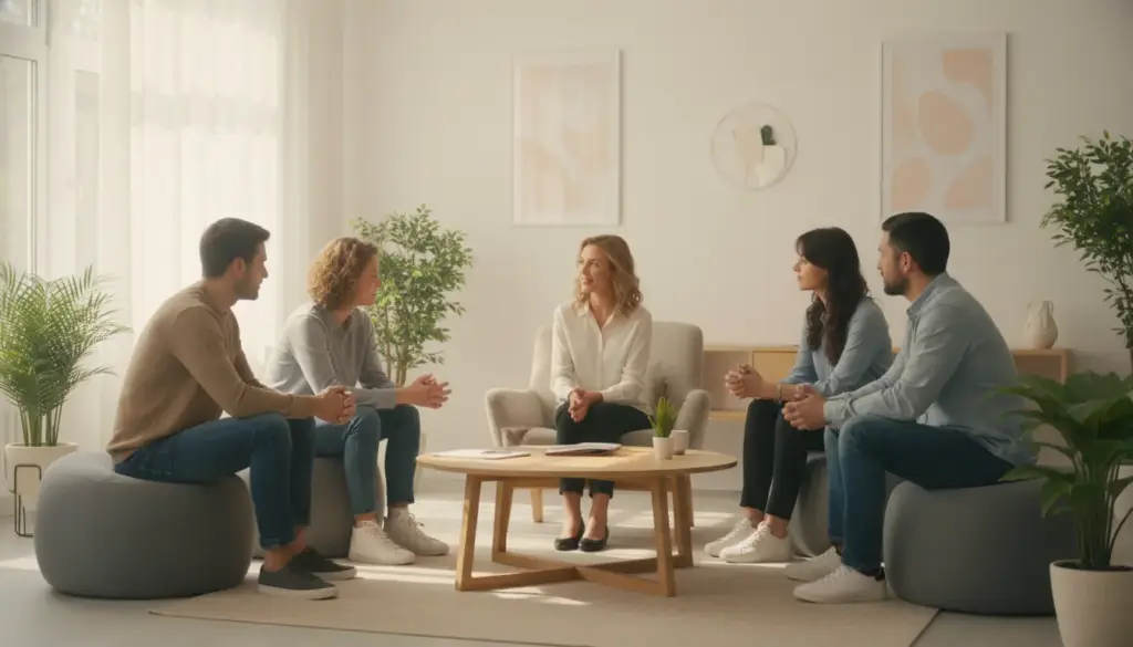 Supportive group session at an intensive outpatient program in Ohio
